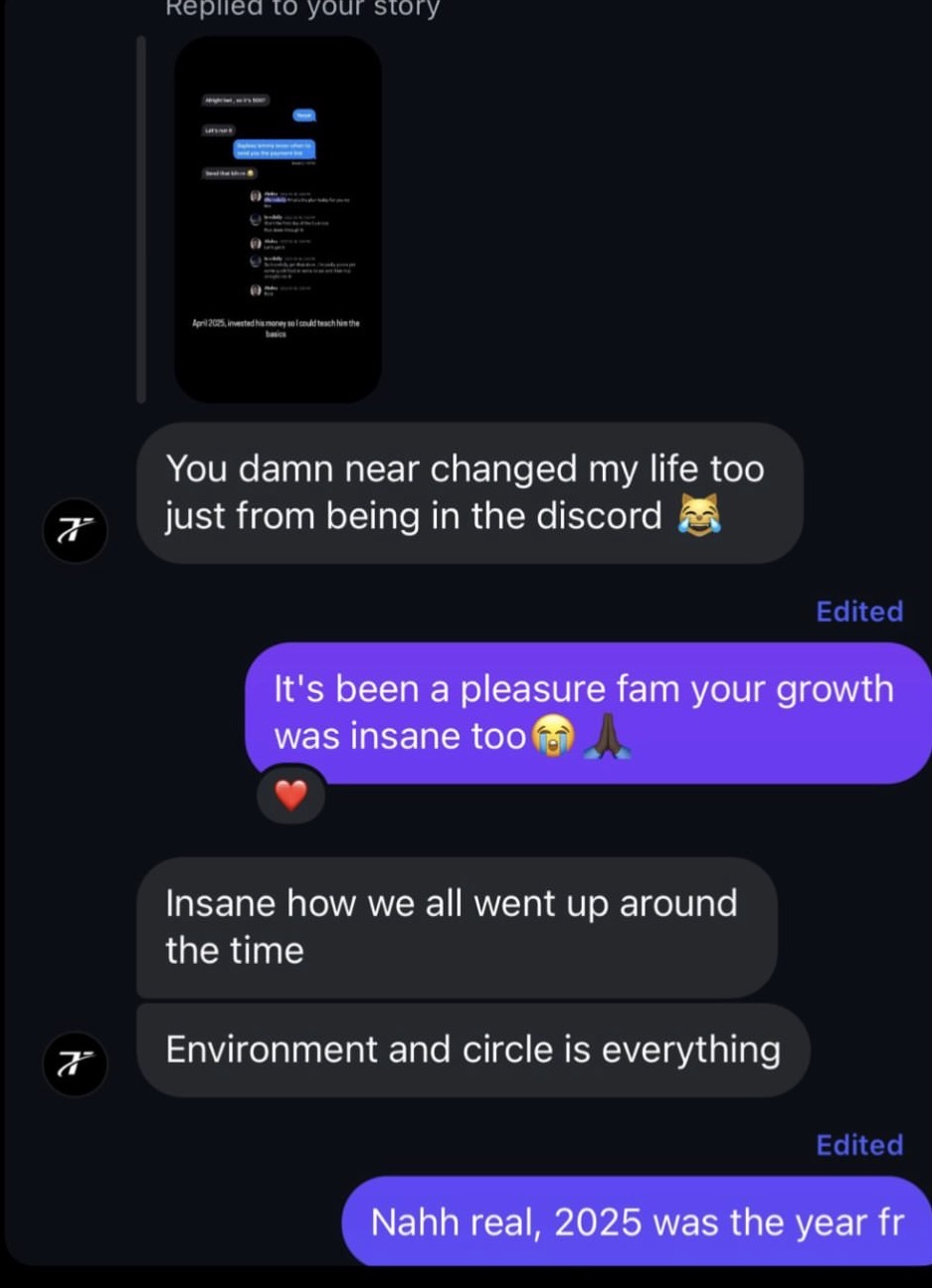 Student saying the community changed his life and growth